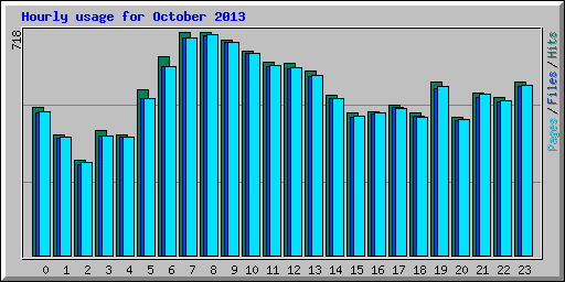 Hourly usage for October 2013