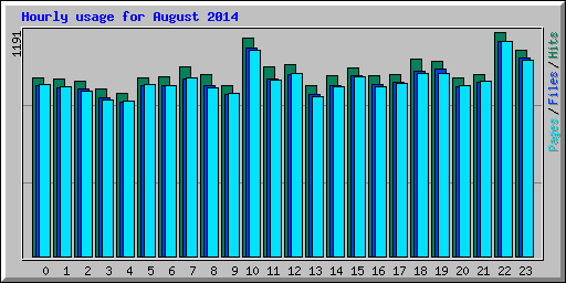 Hourly usage for August 2014