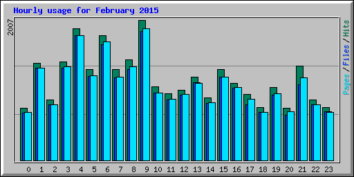 Hourly usage for February 2015