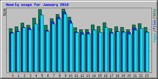 Hourly usage for January 2018