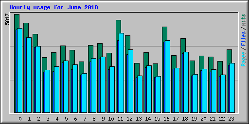 Hourly usage for June 2018